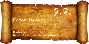 Fodor Herold névjegykártya